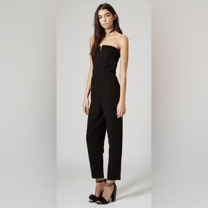 Topshop Black Beaded Strapless Jumpsuit